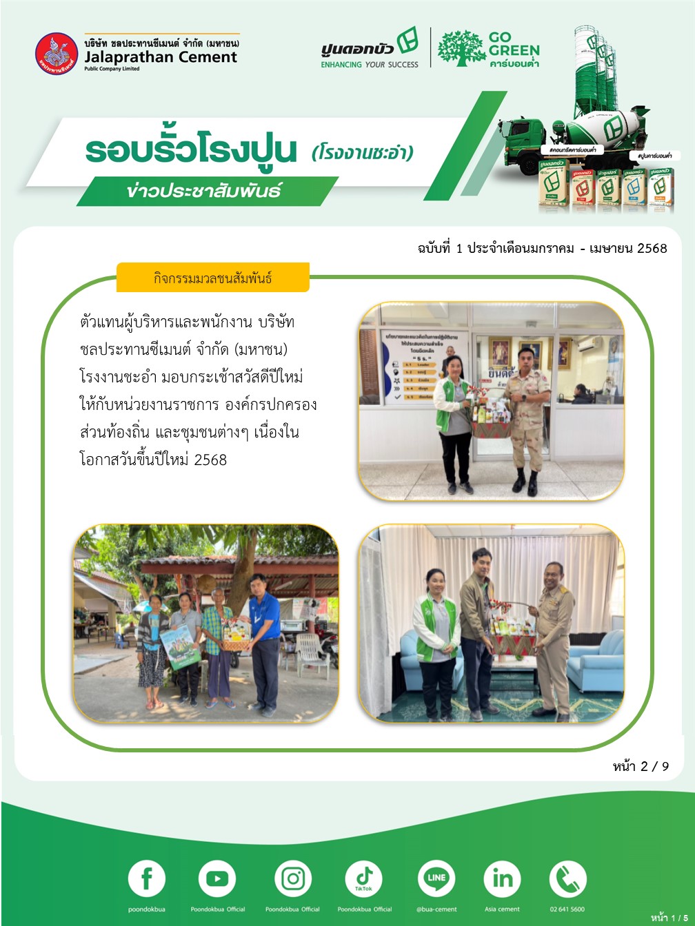 ข่าวประชาสัมพันธ์ โรงงานชะอำ ฉบับที่ 1 2568 มค-เมย 2