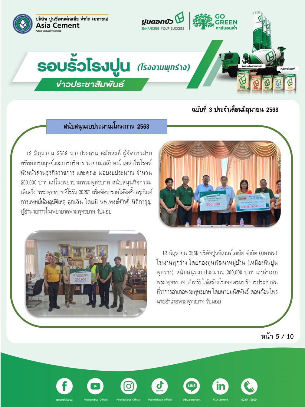 ข่าวประชาสัมพันธ์ โรงงานพุกร่าง ฉบับที่ 3 2568 มิ.ย 5