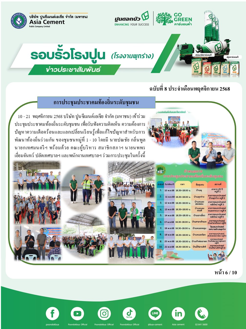 ข่าวประชาสัมพันธ์ โรงงานพุกร่าง ฉบับที่ 8 2568 พ.ย.6